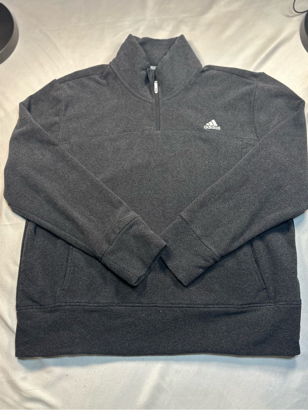 adidas Men's Black Half-Zip Fleece Pullover